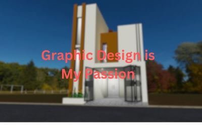 Graphic design is my passion meme: 3D disaster with a rough building render and red text