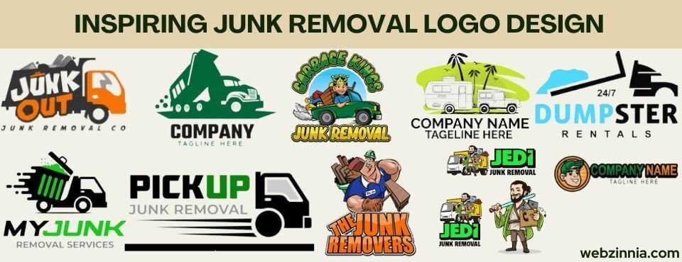Junk removal logo examples: collection of inspiring junk removal and dumpster rental logo designs