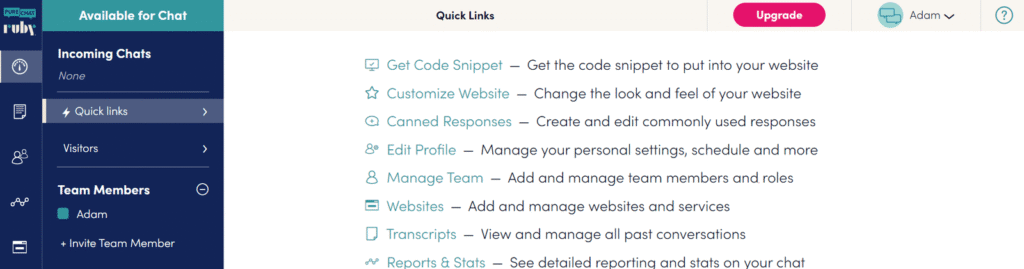 HVAC digital marketing: free live chat dashboard for answering website visitors in real time