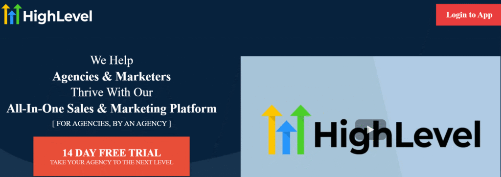 GoHighLevel WordPress integration: GoHighLevel homepage for its all-in-one sales and marketing platform